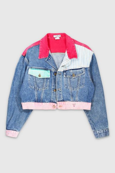 90s colorblock hot sale denim jacket