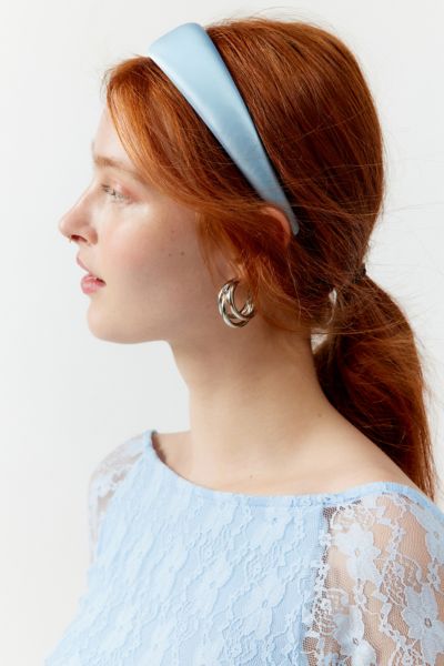 Shop Urban Outfitters Satin Headband In Blue, Women's At
