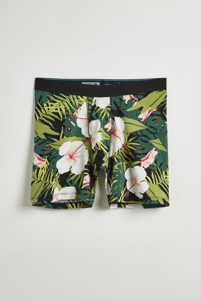 Shop Stance Alonzo Cotton Boxer Brief In Green Floral, Men's At Urban Outfitters