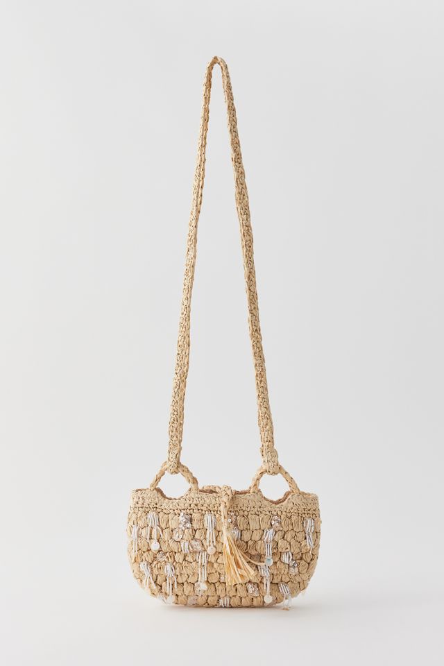 Kimchi Blue Beaded Raffia Crossbody Bag Urban Outfitters