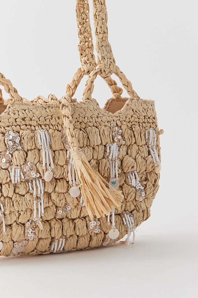 Kimchi Blue Beaded Raffia Crossbody Bag Urban Outfitters