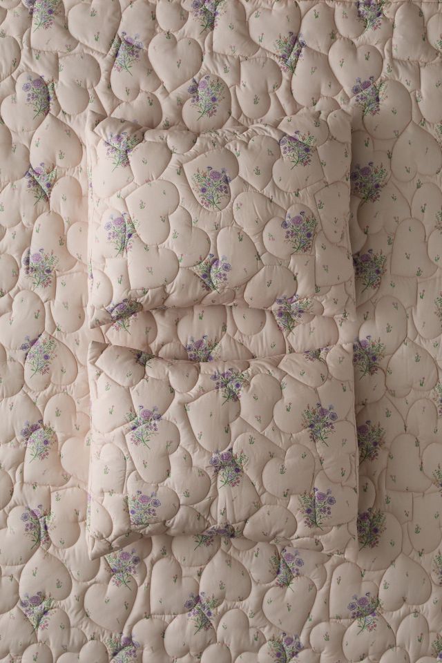 Heart Puff Floral Sham Set #1
