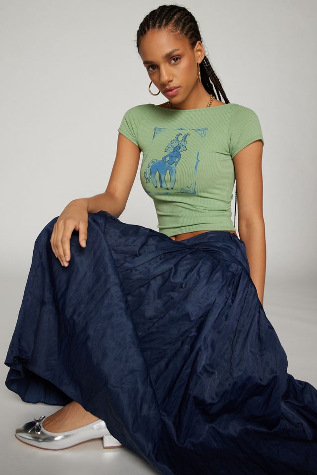 Kimchi Blue Lovely Creature Tile Nadia Baby Tee | Urban Outfitters