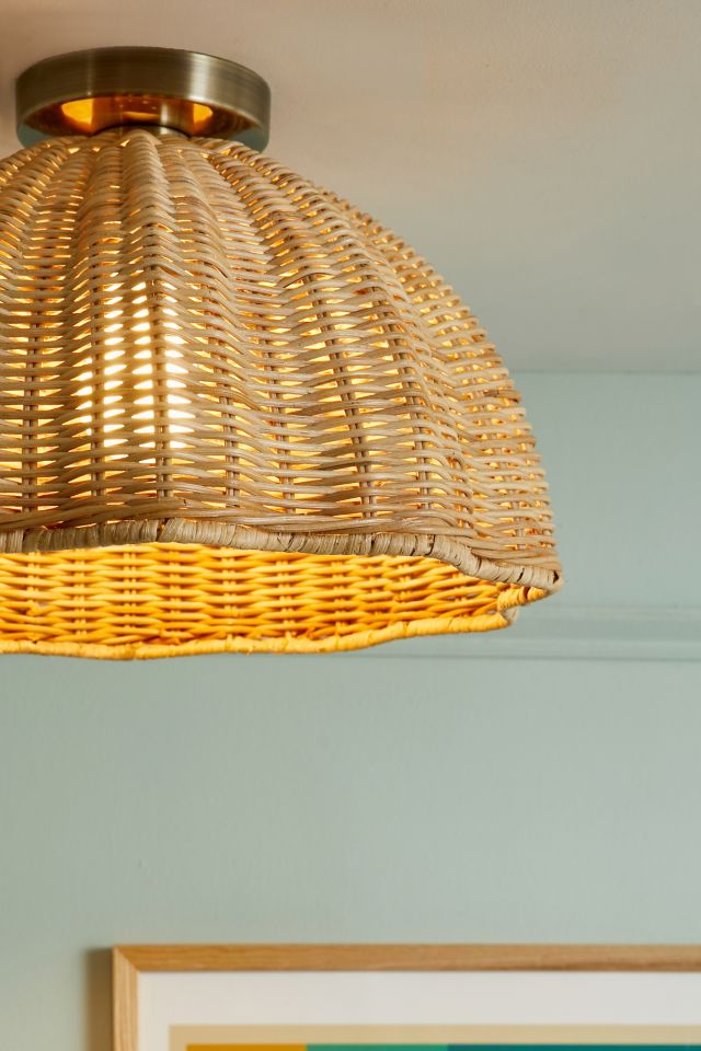 Pierce Rattan Flush Mount Light #2