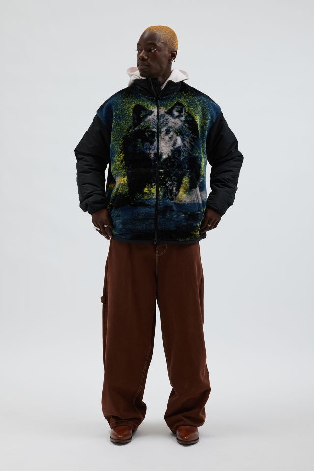 【DIESEL】s-berto-teddy Diesel S-Berto Teddy Graphic Pattern Jacket | Urban Outfitters