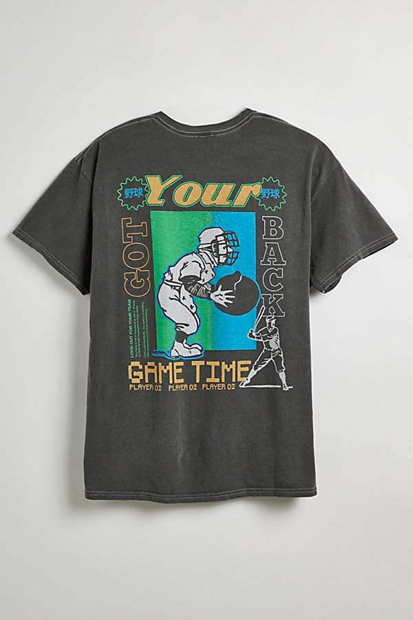 Shop Urban Outfitters Game Time Tee In Charcoal, Men's At