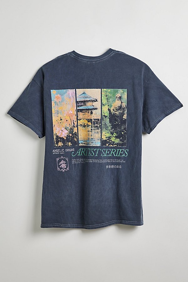 Urban Outfitters Artist Series Tee In Overdyed Dark Navy, Men's At