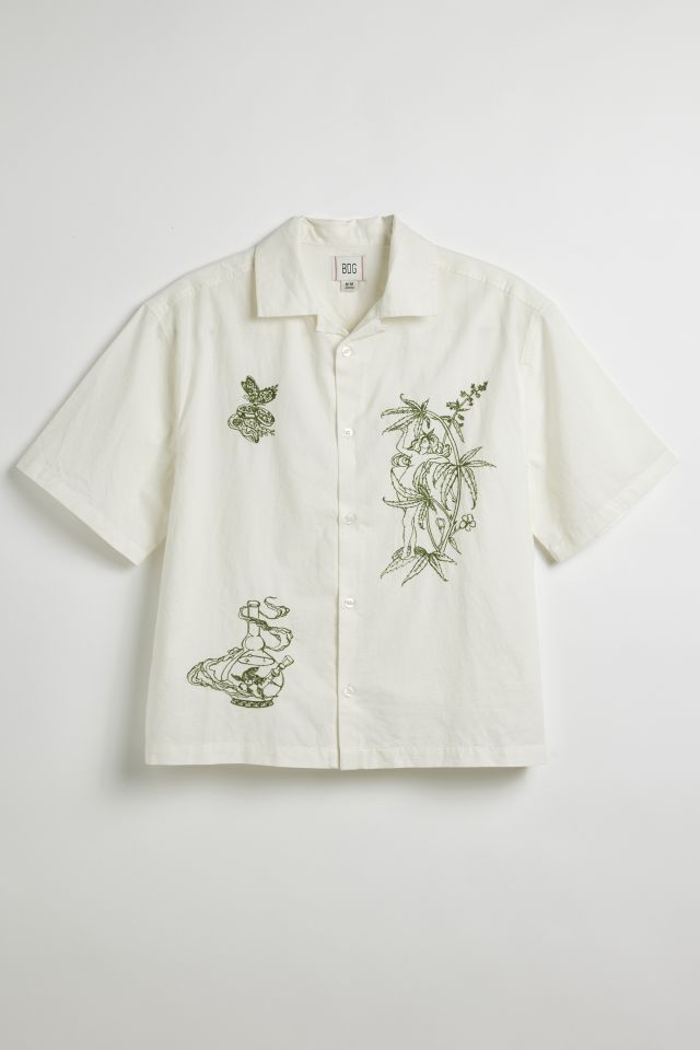 BDG Reefer Fairy Embroidered Short Sleeve Button-Down Shirt #1