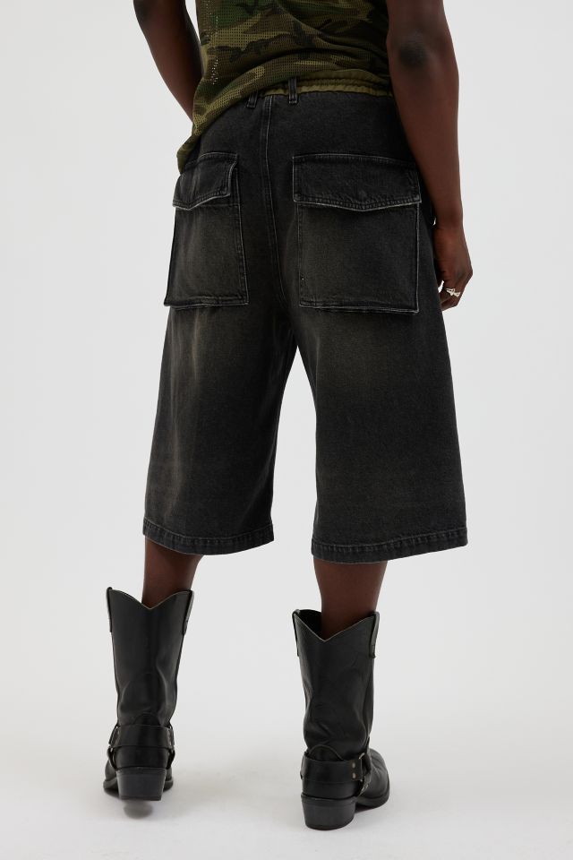 D-ANDRE-SHORT-S Loose bermuda shorts in denim and nylon