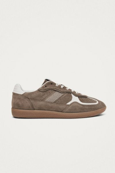 Alohas Taupe Leather Sneakers With Suede Texture In Brown