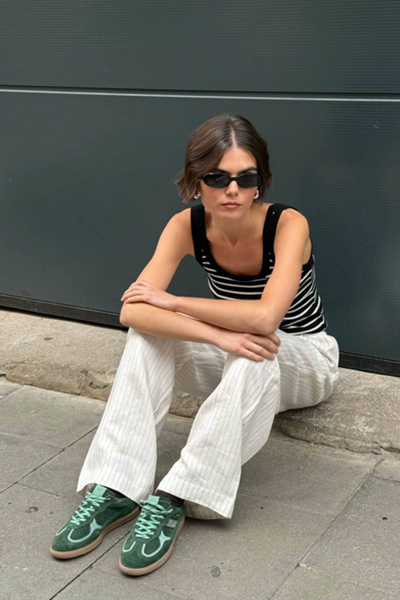 Alohas Tb. 490 Leather Sneakers In Green Tones, Women's At Urban Outfitters