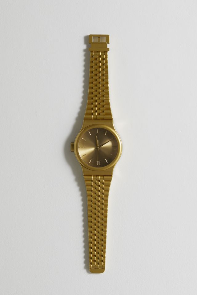 Gold Wristwatch Wall Clock - Elegant Home Decor