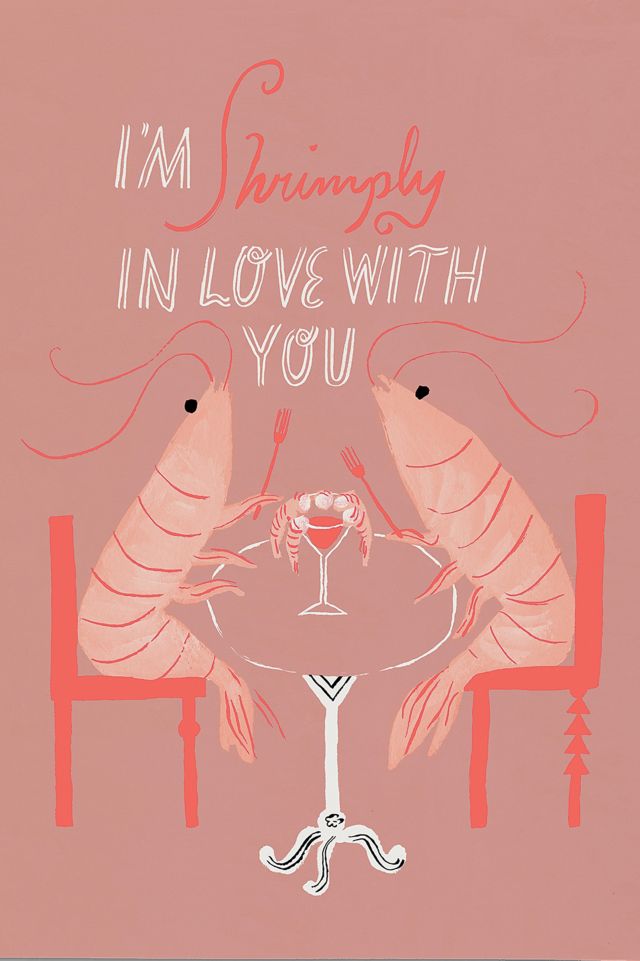 Red Cap Shrimply Love Greeting Card #1