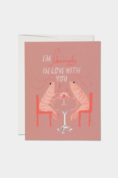 Red Cap Shrimply Love Greeting Card