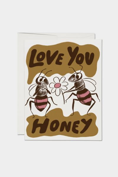 Red Cap Love You Honey Love Greeting Card