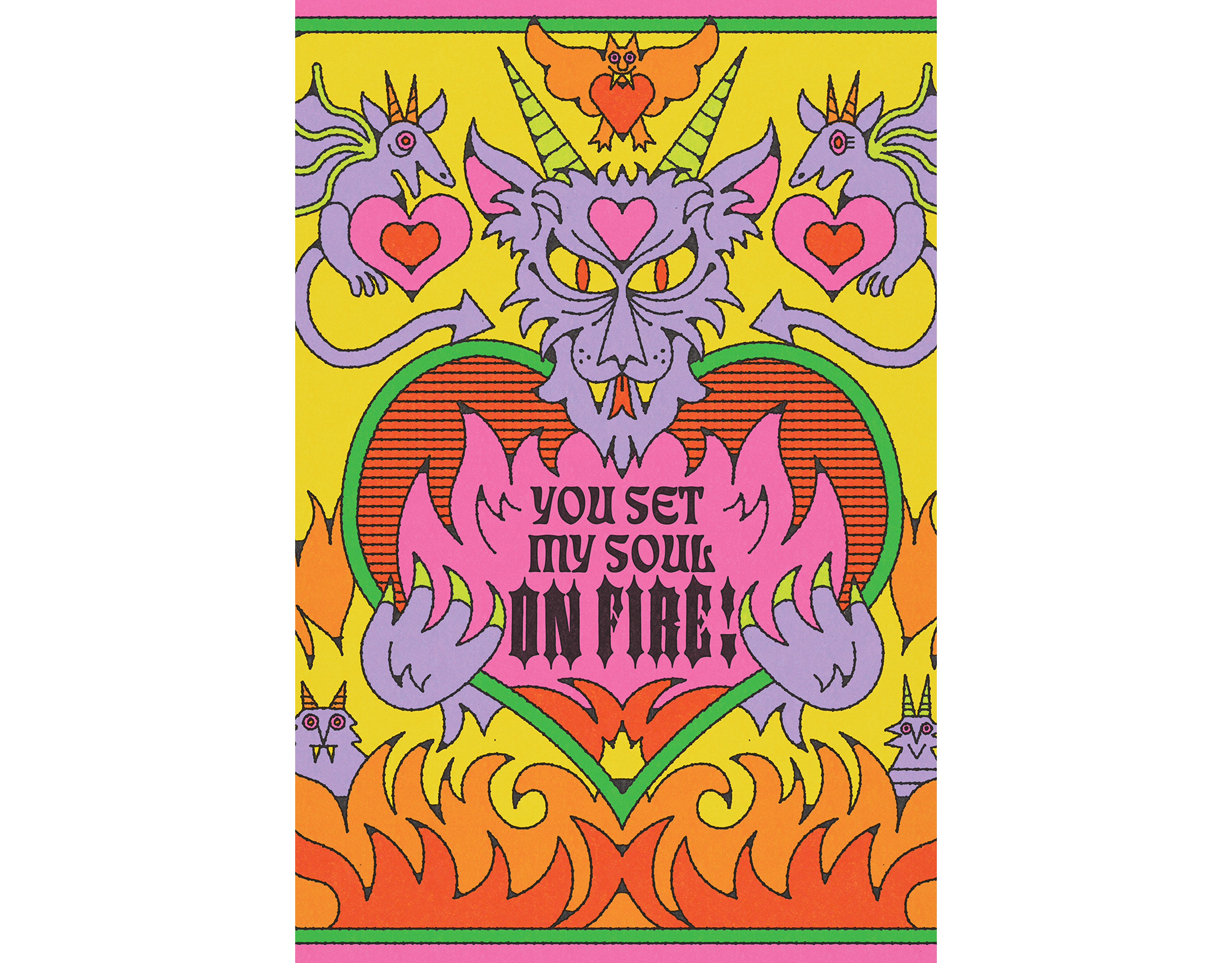 Red Cap Dragon Love Greeting Card