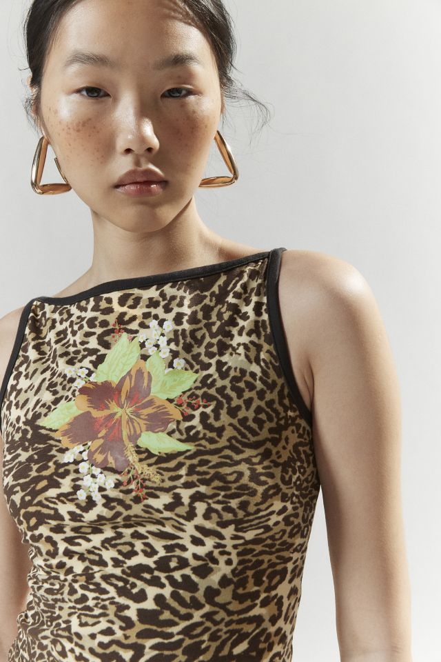 Silence + Noise Leopard Print Boatneck Cami #2