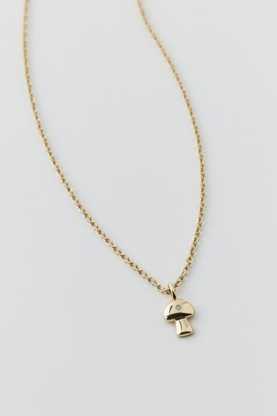 Shop Five And Two Jewelry Freya Mushroom Charm Necklace In Gold, Women's At Urban Outfitters