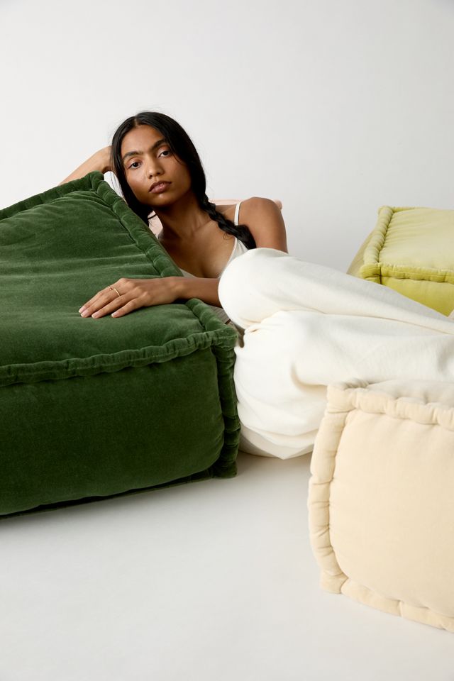 Evelyn Velvet Bean Bag Ottoman Urban Outfitters