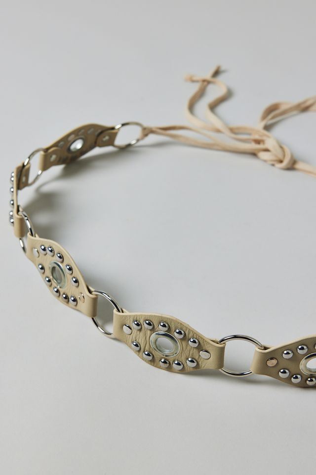 Ceinture à nouer en cuir clouté UO #2