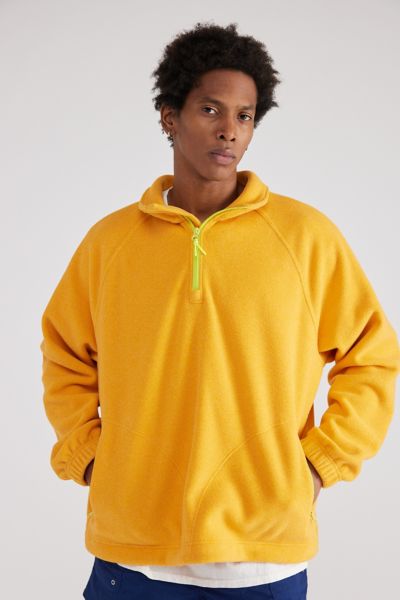 Shop Without Walls Fleece Popover Jacket In Cadmium Yellow, Men's At Urban Outfitters