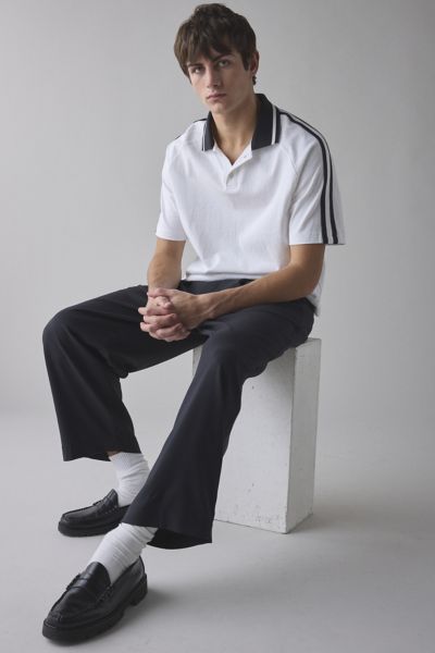 Standard Cloth Jason Cropped Pleated Trouser Pant In Jet Black, Men's At Urban Outfitters In Jet Black