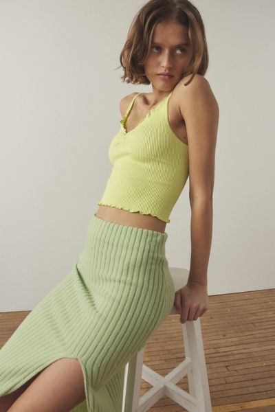 Out From Under Aurelia Seamless Ribbed Cami In Lime, Women's At Urban Outfitters