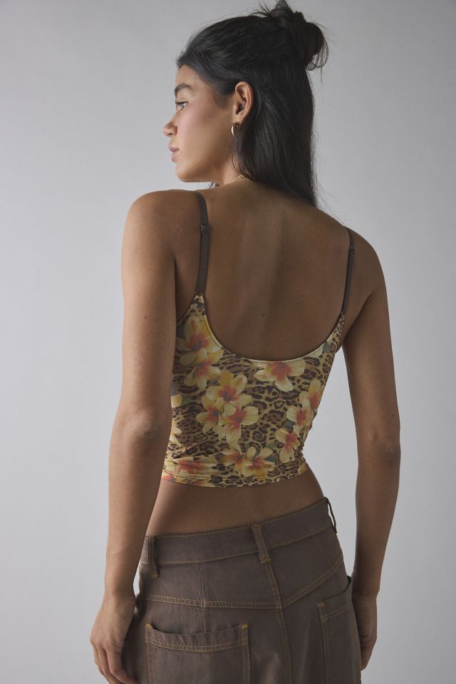 Out From Under Je T'aime Mesh Cropped V-Neck Cami #1