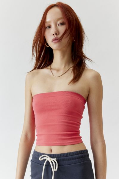 Shop Out From Under Seamless Longline Tube Top In Red, Women's At Urban Outfitters