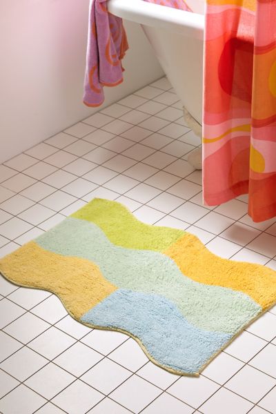 Urban Outfitters Everette Swirl Bath Mat In Cool At  In Black