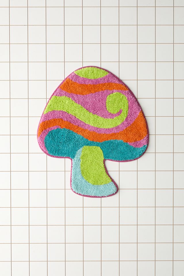 Trippy Mushroom Bath Mat Urban Outfitters