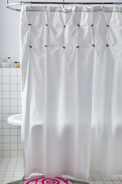 Urban Outfitters Rosette Shower Curtain In White At