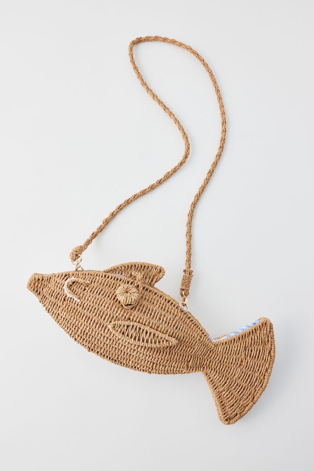 Kimchi Blue Fish Woven Straw Bag #1