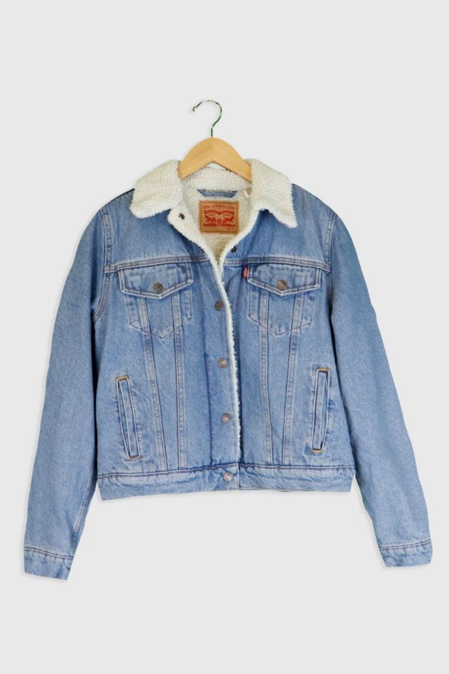 Vintage Levi's Cropped Denim Sherpa Lined Jacket | Urban Outfitters