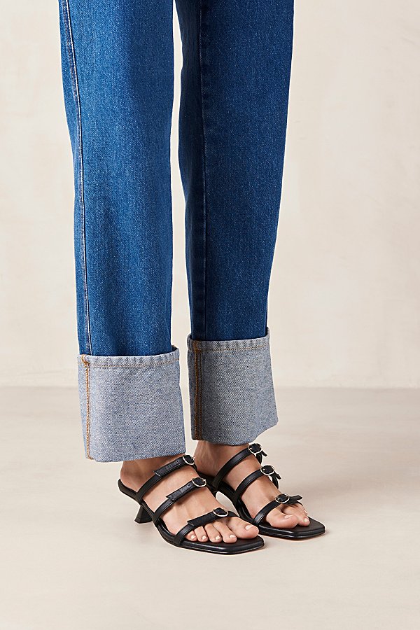 Alohas Artefact Leather Mule Sandal In Black, Women's At Urban Outfitters