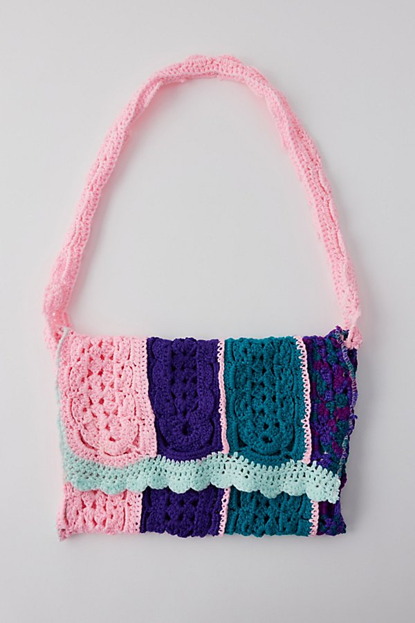 Urban Renewal Remade Crochet Crossbody Bag In Assorted, Women's At Urban Outfitters In Blue