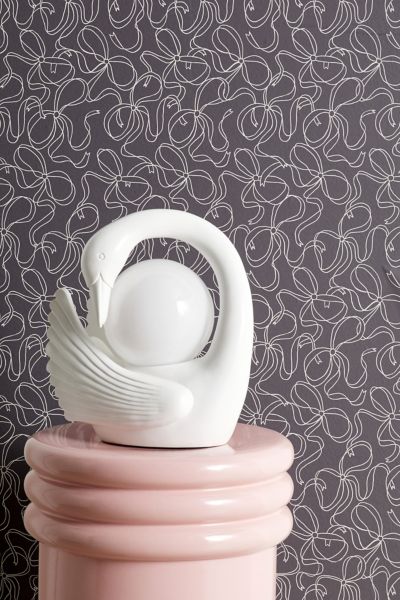 Urban Outfitters Uo Home Pretty Bows Peach Removable Wallpaper In Black At