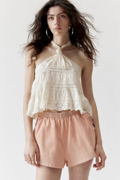 Urban Renewal Remade Overdyed Dolphin Hem Short In Rose, Women's At Urban Outfitters In Rose