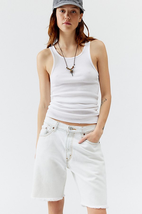 Urban Renewal Remade Levi's Bleached Denim Short In White, Women's At Urban Outfitters