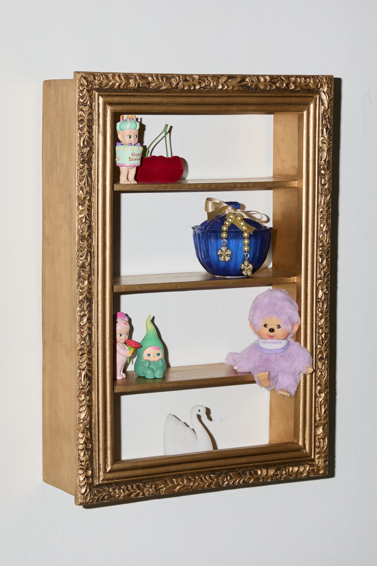 Florence Figurine Wall Shelf - Gold, Regular, LARGE