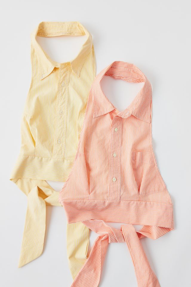 ReMADE By UO Striped Shirt Halter Top #1