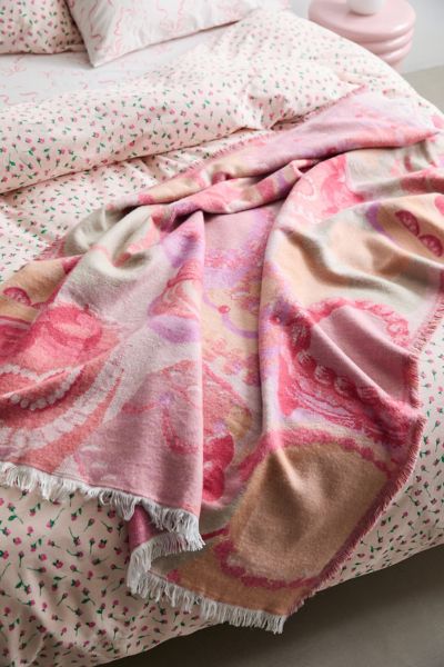Urban Outfitters Emile Cozy Art Throw Blanket In Layered Cakes At