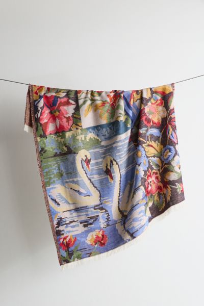 Urban Outfitters Emile Cozy Art Throw Blanket In Needlepoint At