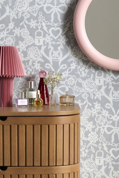 Shop Urban Outfitters Uo Home Stencil Grey Removable Wallpaper In Assorted At