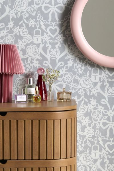 Urban Outfitters Uo Home Stencil Grey Removable Wallpaper In Assorted At