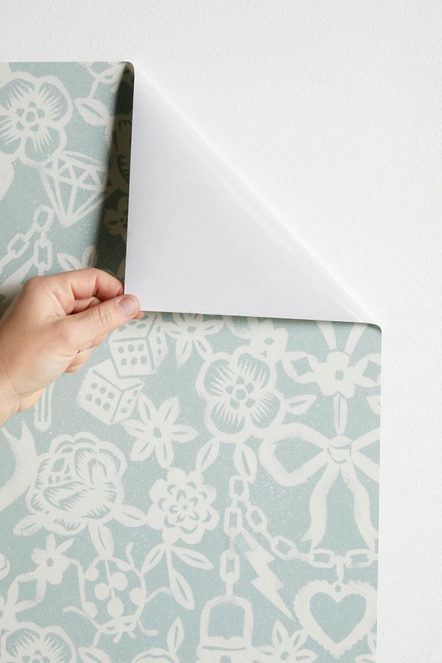 UO Home Stencil Grey Removable Wallpaper #2