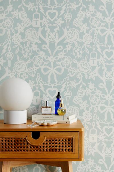 Shop Urban Outfitters Uo Home Stencil Jade Removable Wallpaper In Assorted At