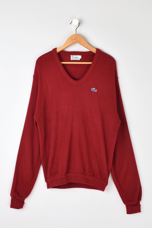 Vintage 1950s Izod Lacoste Cherry Red Orlon Knit Sweater | Urban