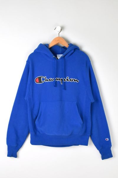 Vintage 90s Champion Blue Reverse Weave Hoodie Urban Outfitters