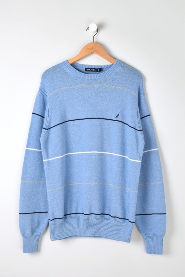 Vintage 90s Light Blue Striped Sweater | Urban Outfitters